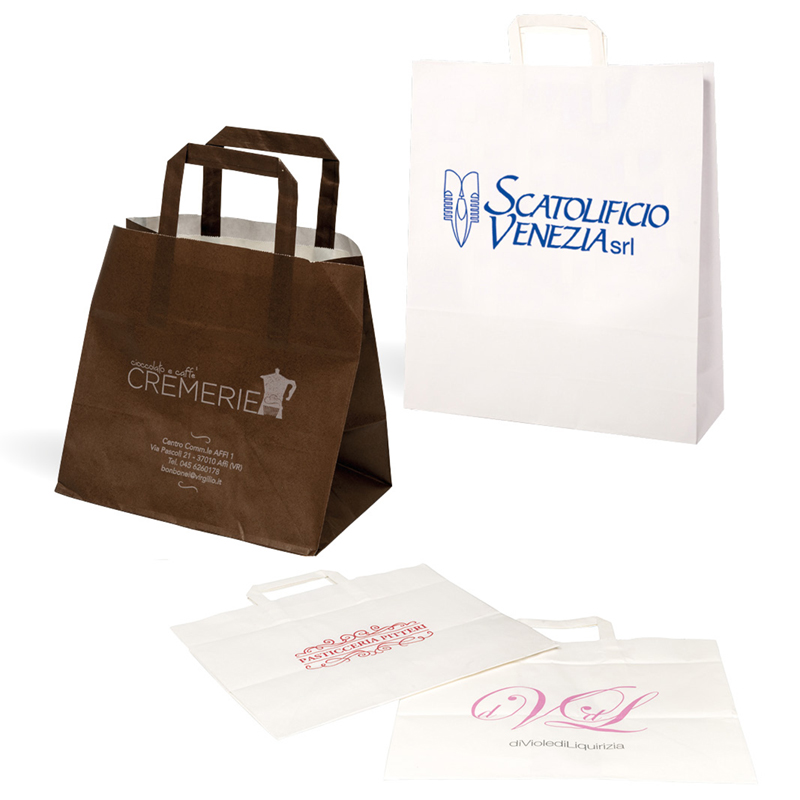 SHOPPERS PIATTINA CARTA IN KRAFT BIANCO 22X32X27